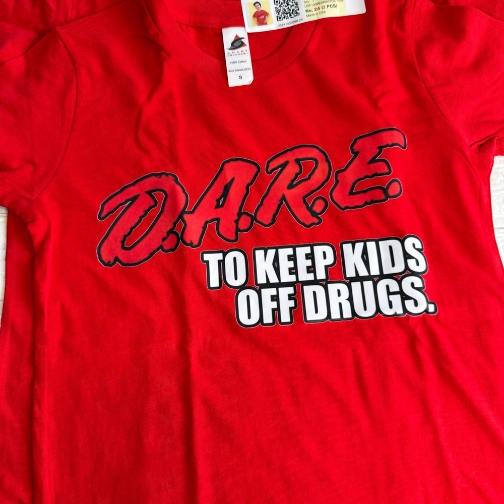 2 NEW Red Ribbon Week D.A.R.E. red Kids Small Tee’s Custom - Picture 3 of 9